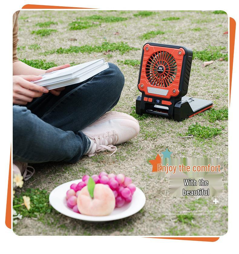 Multi-functional Solar-Powered Handheld Fan & Camping Light