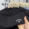 Callaway 2025 Summer Men's and Women's New Embroidered High-quality Round Neck Large T-shirt Couple Golf T-shirt