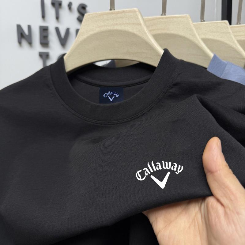 Callaway 2025 Summer Men's and Women's New Embroidered High-quality Round Neck Large T-shirt Couple Golf T-shirt