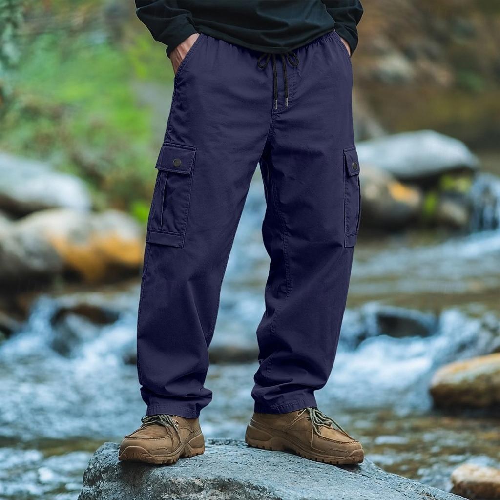 Leichte, atmungsaktive, weiche, bequeme Herrenhose mit vier Taschen, Tunnelzugbund, geradem Bein, lässige Sporthose für Streetwear