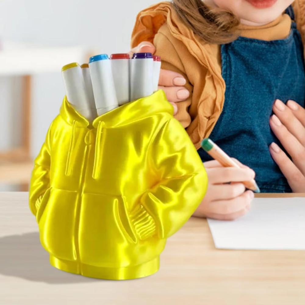 Puffer Jacket Design Desk Pen Holder Plastic Pen and Pencil Holder Cosmetic Brush Stroage  Student