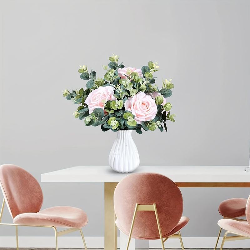 20 Stück Künstliche Eukalyptus Pflanzenstrauß Garten Hochzeitsdekoration Gefälschte Blume für Home Zimmer Dekor Braut Dekor Zubehör