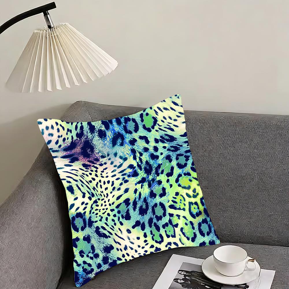Leopard Print Fashion Cushion Cover Pillowcase Ultra Soft Skin Friendly Fabric Cloud Like Comfort  Concealed Zipper
