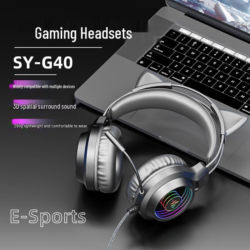 Wireless Bluetooth Gaming Headphones with Detachable Microphone