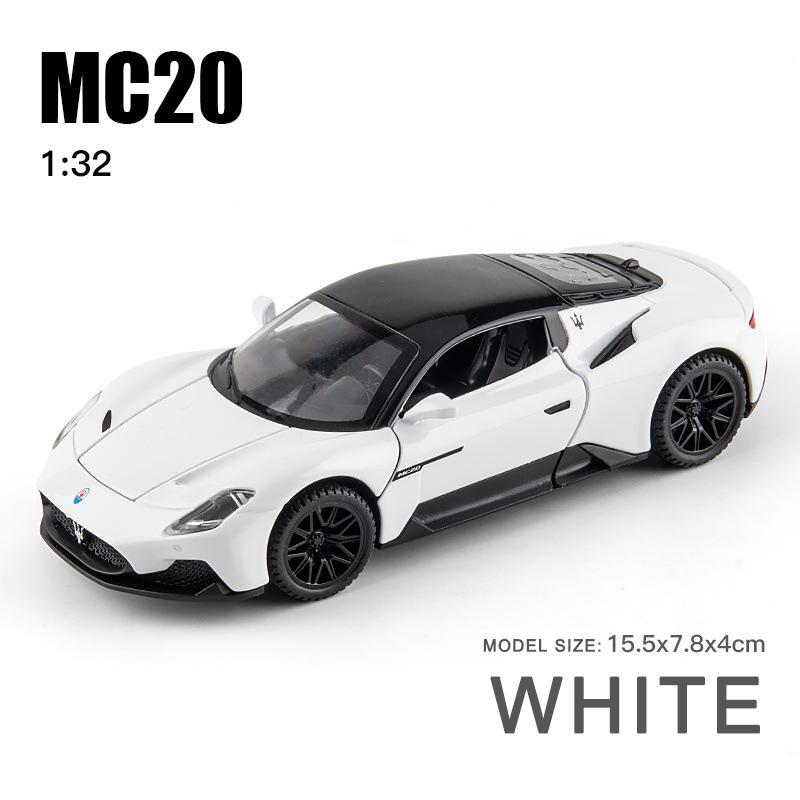 1/32 Diecast Alloy Model Car Miniature Maserati MC20 Supercar Metal Vehicle Ornaments Gifts for Children New Hottoy Red Toy Boys