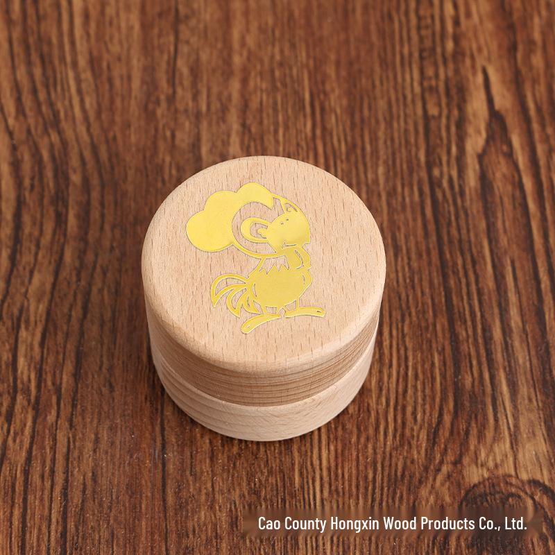 Solid Wood Zodiac Tooth & Hair Keepsake Box for Babies петуха