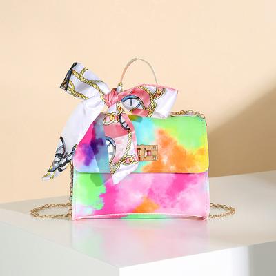Bag Women's New Fashionable Women's Messenger Bag, Fashionable and Simple Silk Scarf Chain, One Shoulder Handbag.
