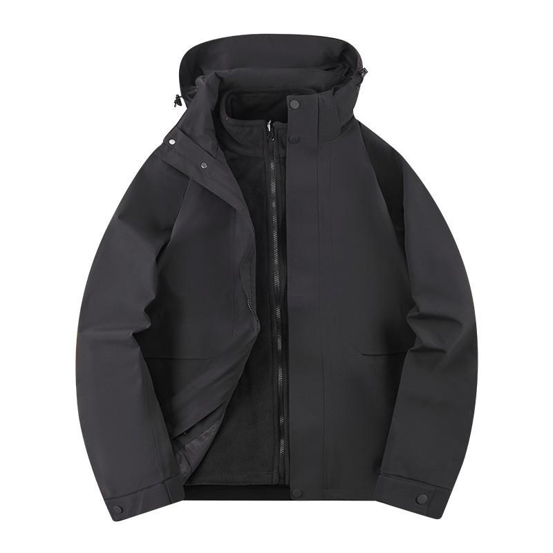3-in-1 Removable Fleece-Lined Outdoor Jacket Men Women Waterproof Windproof Warm Winter Hiking Skiing Camping Coat