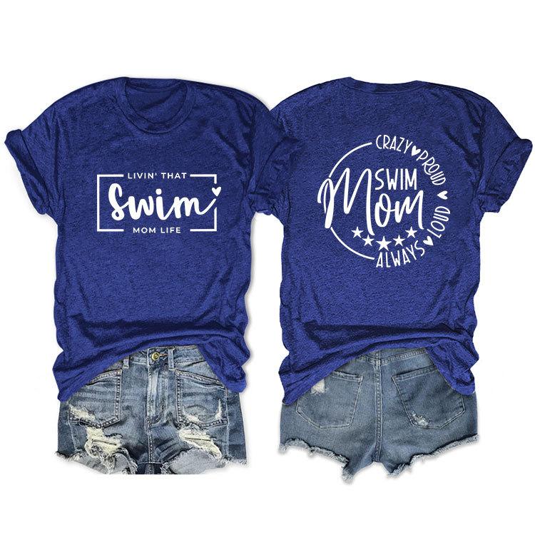 Casual T-shirt Double-sided alphabet print short-sleeved top