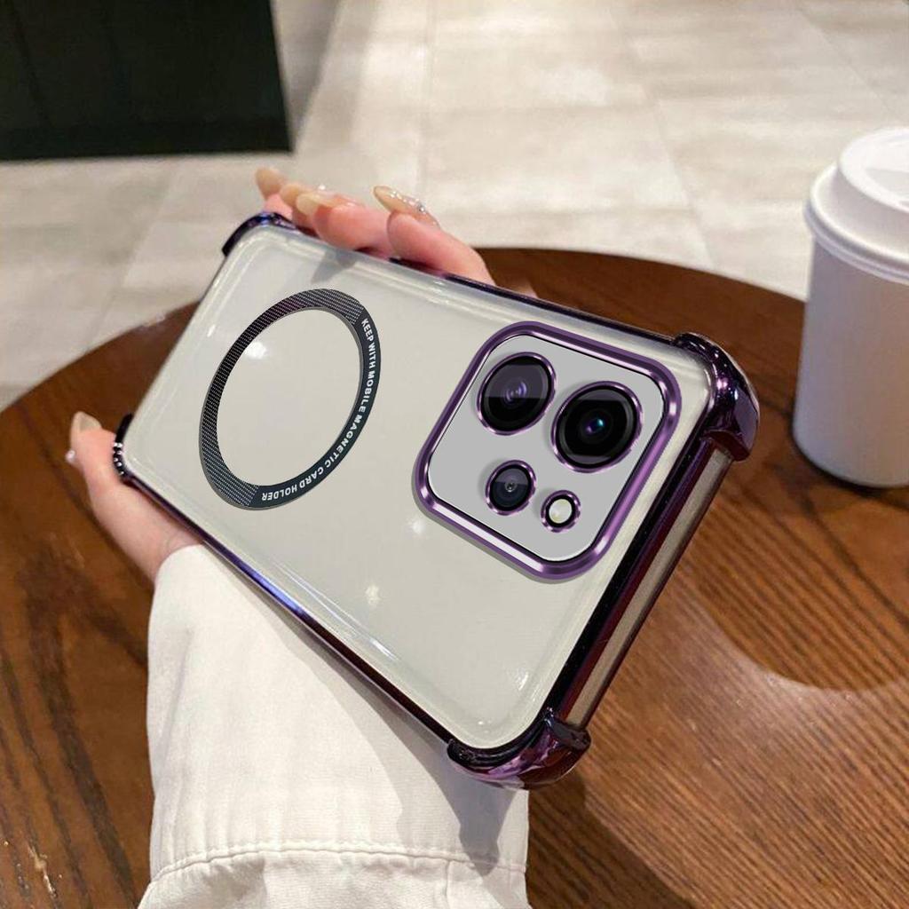 Case for OPPO Reno15 Pro Max 5G Clear Magnetic Casing Electroplated Lens Frame Phone Cover