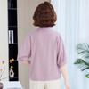 Damen Leinen Baumwolle Bestickte Bluse Lässig Stehkragen 3/4 Puffärmel Hemd