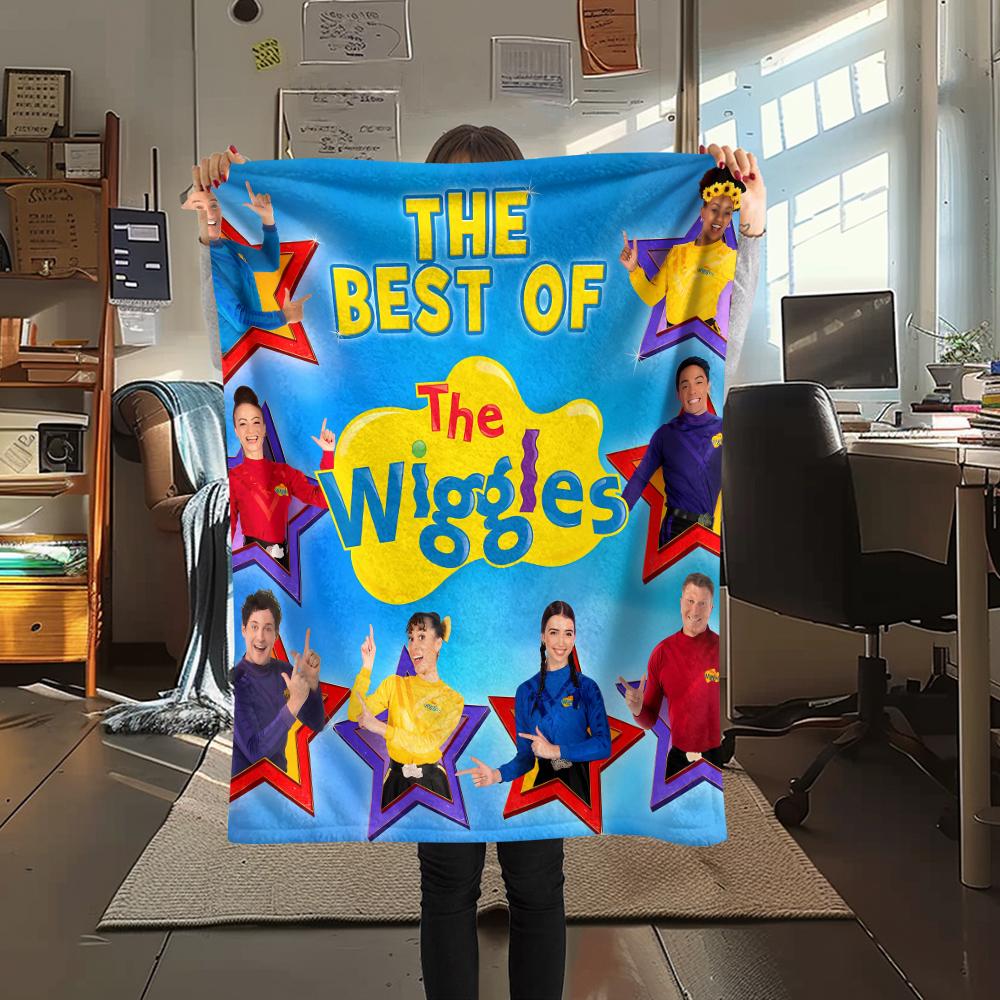 Coperta di Flanella con Stampa The Wiggles, Alta qualità, Confortevole per Tutte le Stagioni, Decorazione per la Casa, Calore e Comfort, Perfetta per Regali di Natale