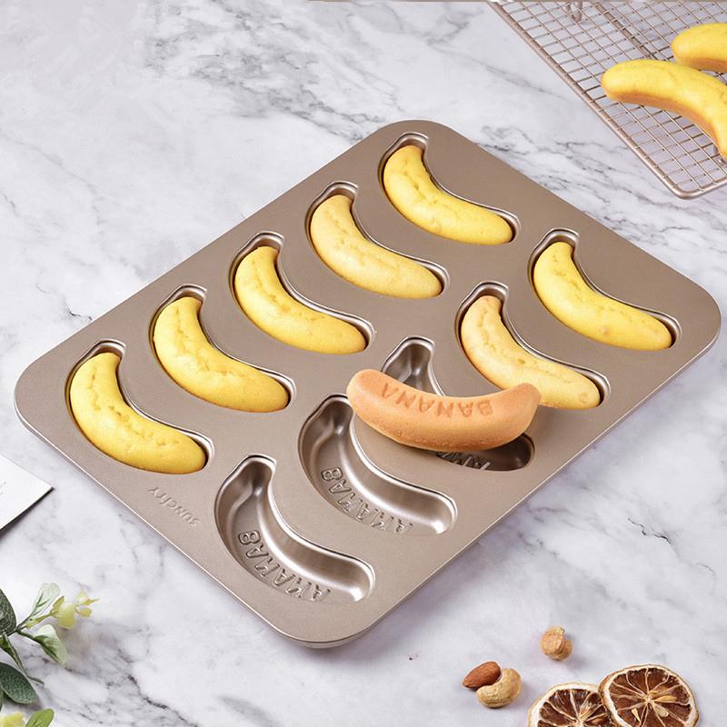 1/10 Hole Baking Pan Carbon Cake Baking Mold Baking Tray Non-Stick Muffin Diy Banana Cake Pan Moulds Baking Pans Bakeware Tools