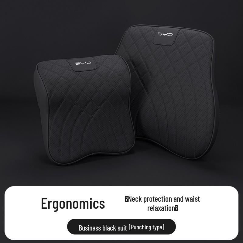 BYD Car Headrest & Neck Pillow with Waist Cushion for Han EV, Qin Plus DMI, Tang, Song Models