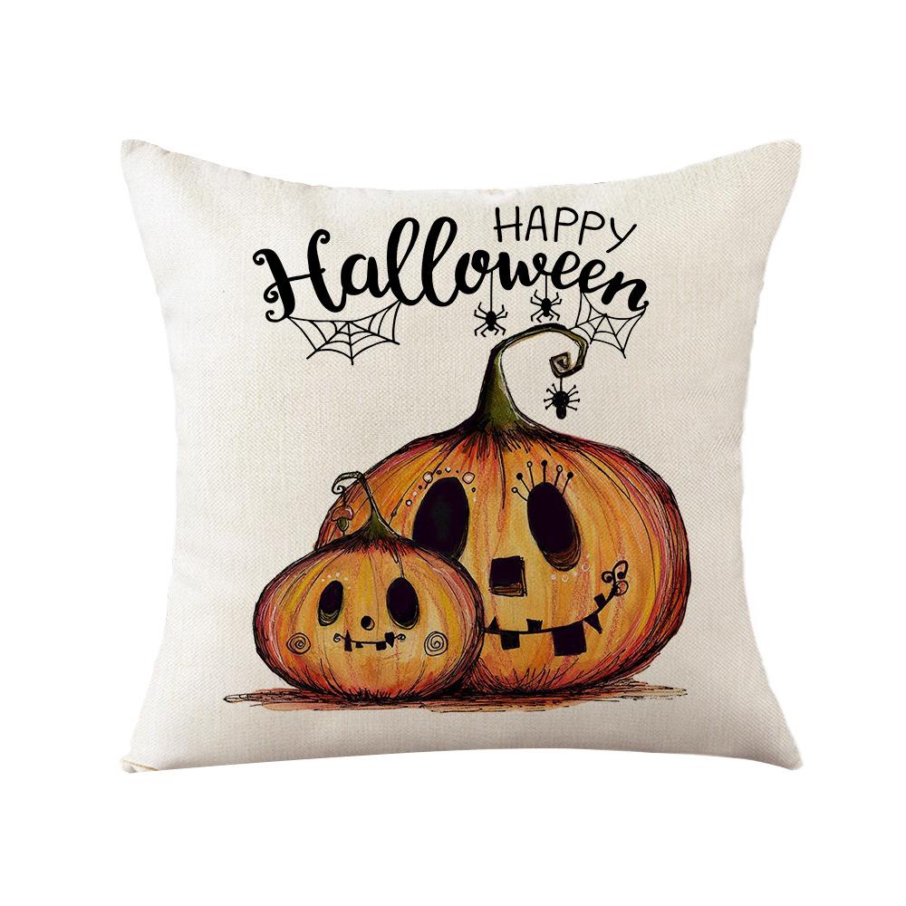 

Чехол на подушку на Хэллоуин, забавная тыква, льняной принт, для гостиной, подушка, чехол на подушку 45*45cm JYM166-4