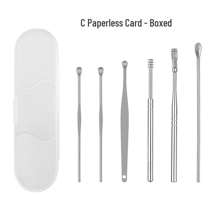 6-teiliges tragbares Spiral-Ohrreinigungs-Werkzeugset