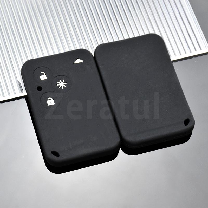 For Renault Laguna Espace 3Buttons Card Holder Remote Control Car Key Silicone Case Shell Fob Holder Protector