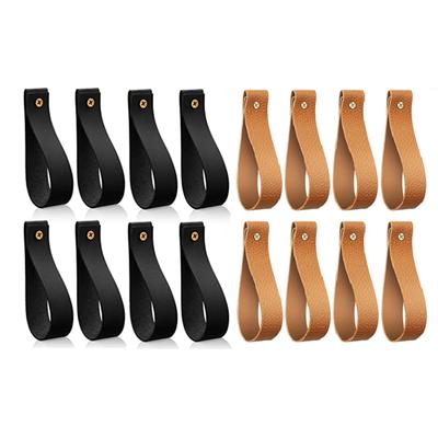 2025+ 16 Pcs Artificial Leather Wall Hooks Wall Hanging Strap Wall Mounted Loop for Hanging Leather Strap Hangers