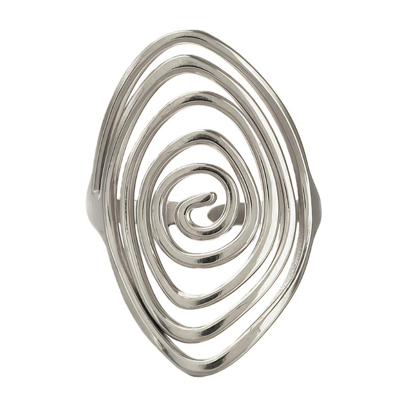 Elegant Vortex Swirl Rotating Adjustable Open Ring Stainless Steel Minimalist Jewelry Open Vortex Ring For Women Men