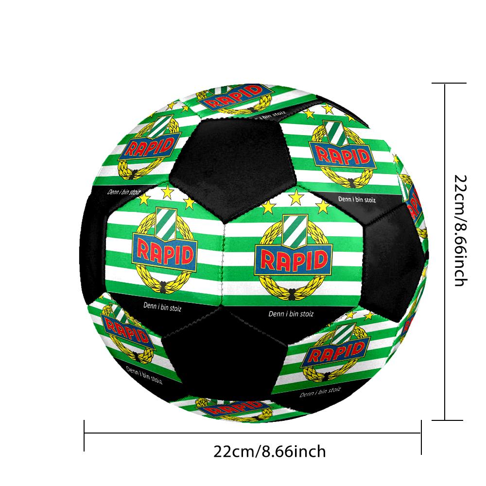 SIZE 5 Rapid Vienna Soccer Ball Colorful All Ages Machine Stitched PVC Competition Ready Durable High-Bounce