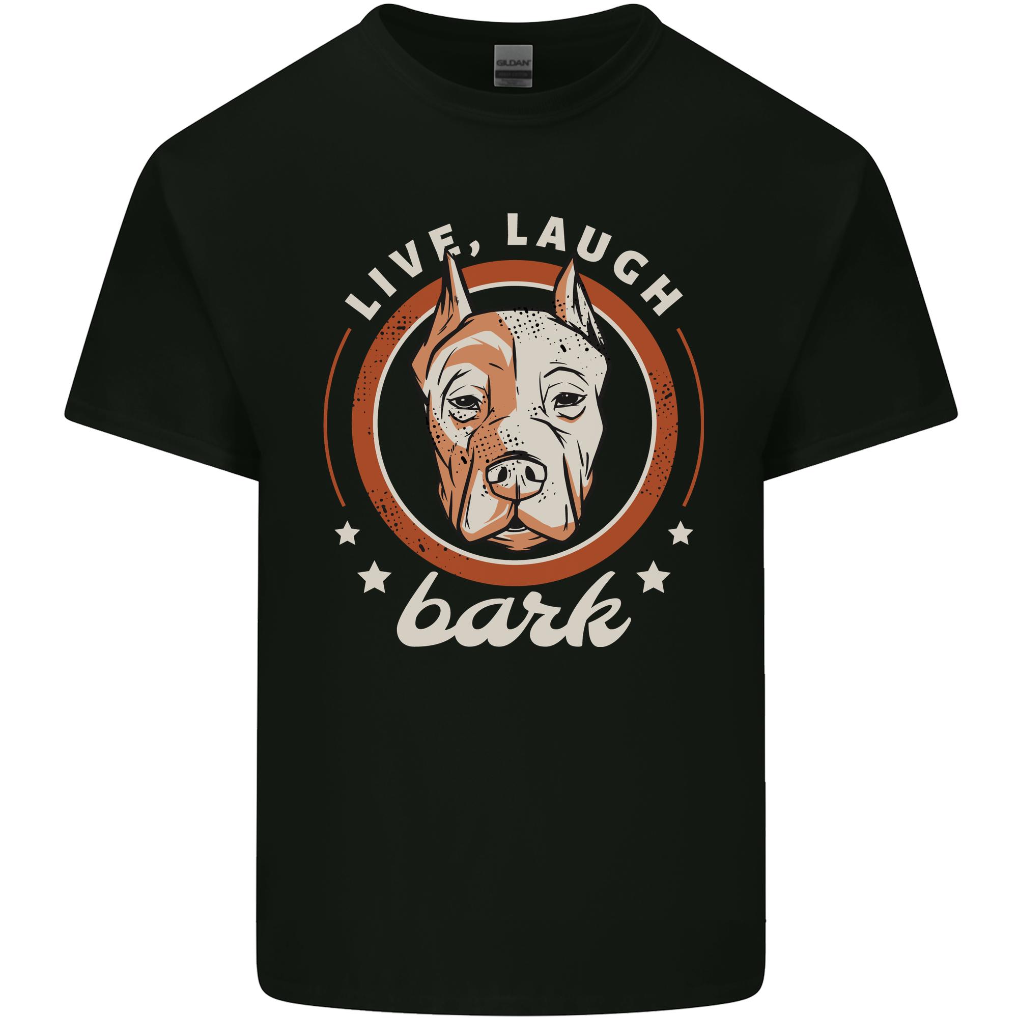 Pitbull Live Laugh Bark Funny Dog Unisexs Light Cotton TShirt S