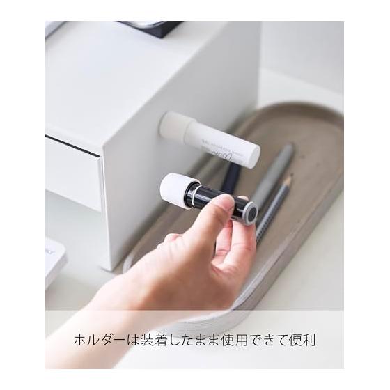 Yamazaki Jitsugyo Magnetic Stamp & Lip Holder Set of 2 White W2.1 X D2.1 X H2.3cm (per 1 Piece) Tower Stamp Storage Quickly Usable Magnetic Type
