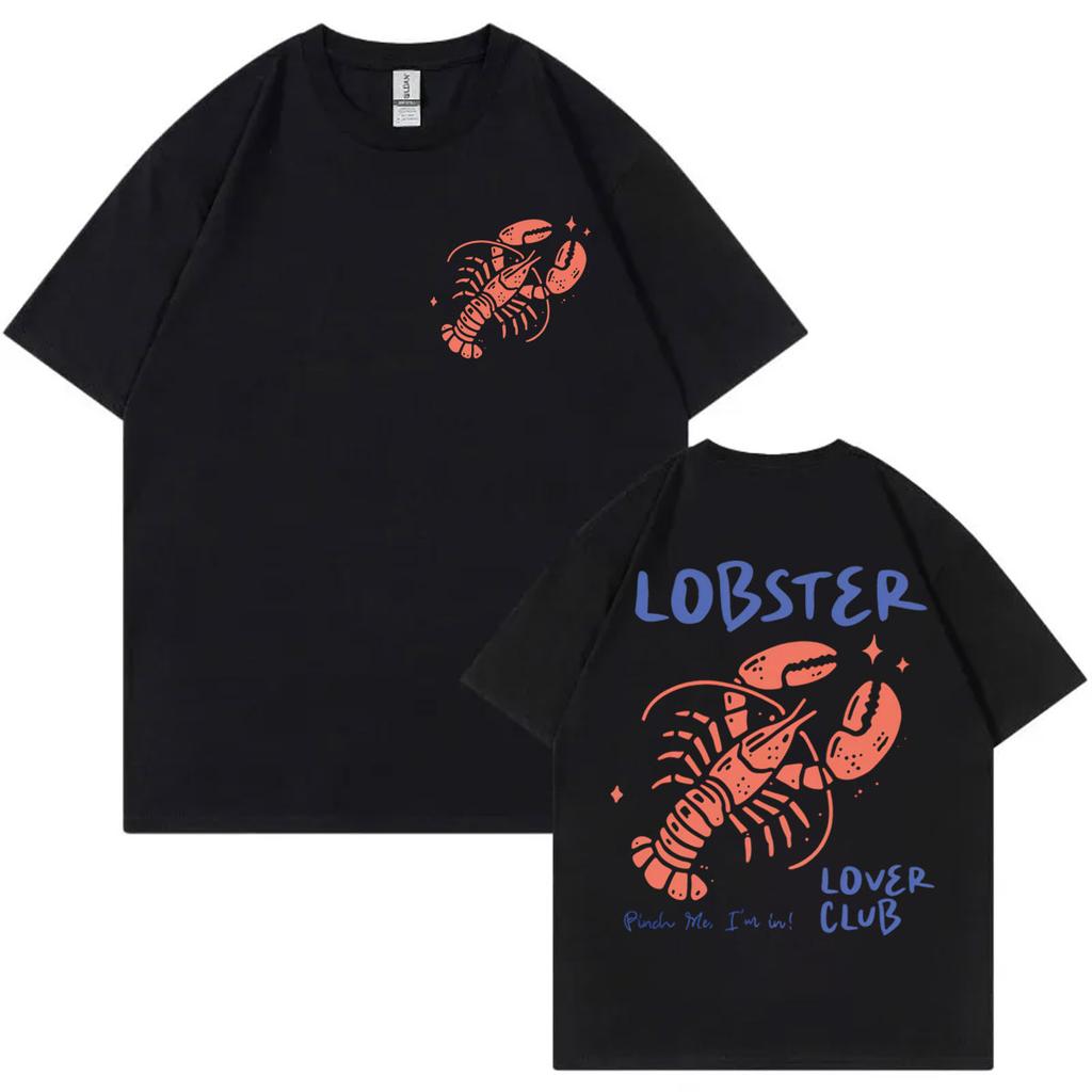 Lobster Lover Club Tshirt Funny Summer Beach Short Sleeve T Shirt Mens Womens Fashion Casual Oversized Tshirts Streetwear