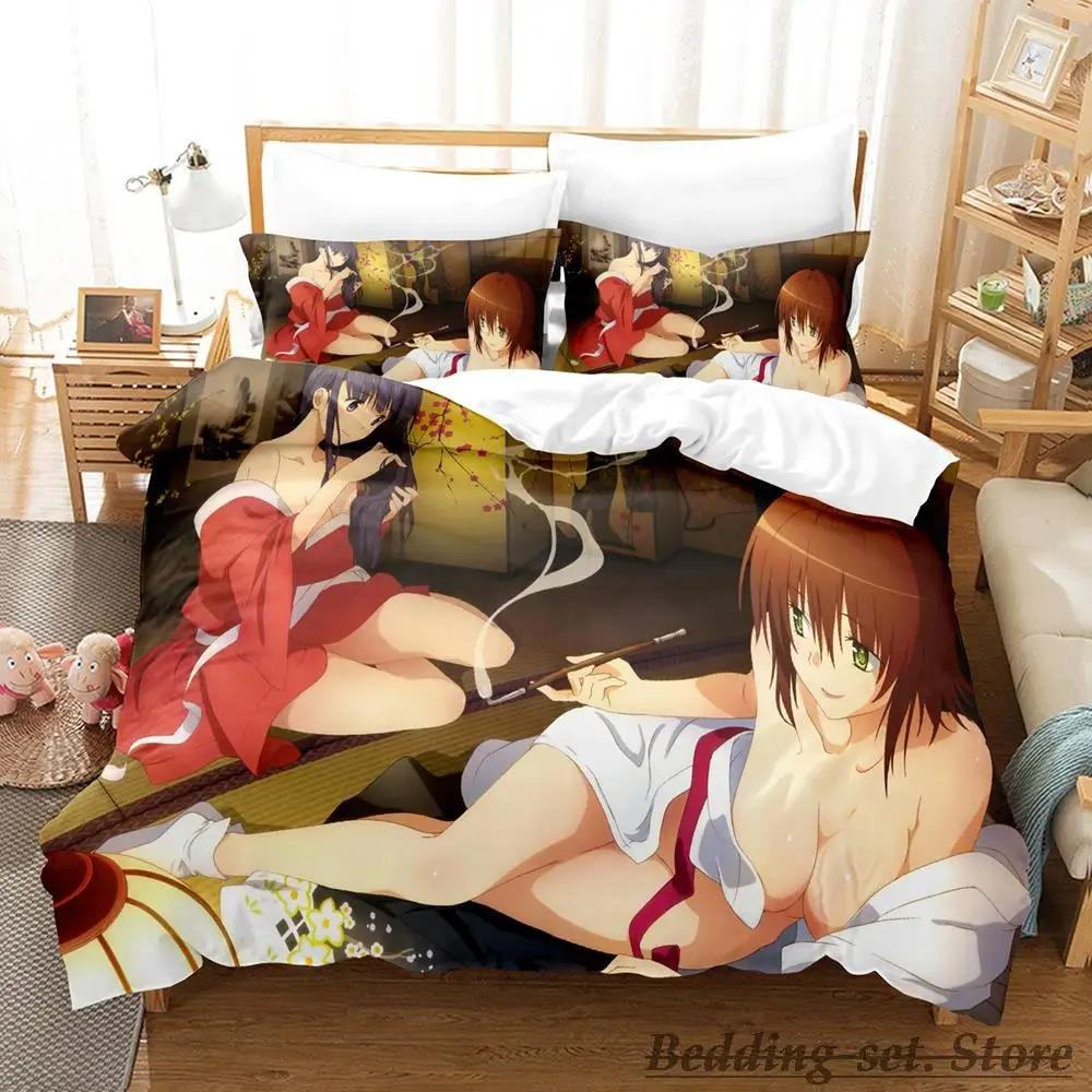 Comfortable Anime Print Bedding Set With Duvet Cover And Pillowcases Single Twin Full Queen King Sizes For Adults And Kids