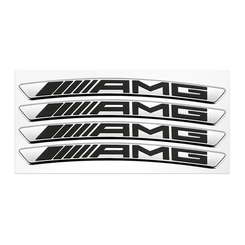 4Pcs Metal Car Wheel Hub Sticker Decorative Accessories For Mercedes Benz AMG GLE GLC W205 W206 W203 W204 W210 W212 W213