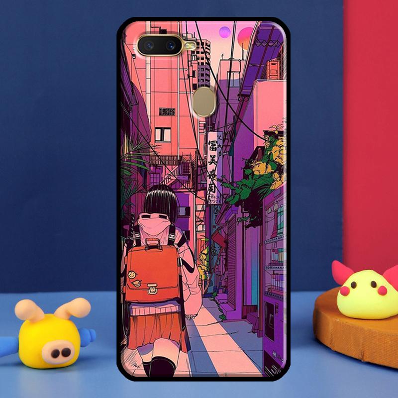 Vaporwave Glitch Anime Case For Oppo A98 A78 A58 A15 A16 A17 A5 A9 A91 A52 A72 A76 A96 A74 A94 A54 S A57 A77 Cover