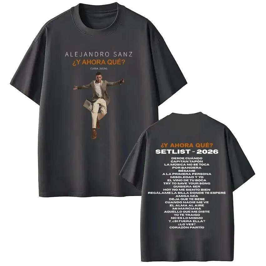 Summer 2026 BestSelling Outdoor Casual Trendy Unisexs ShortSleeved TShirt with Theme By Spanish Singer Alejandro Sanz Y2K