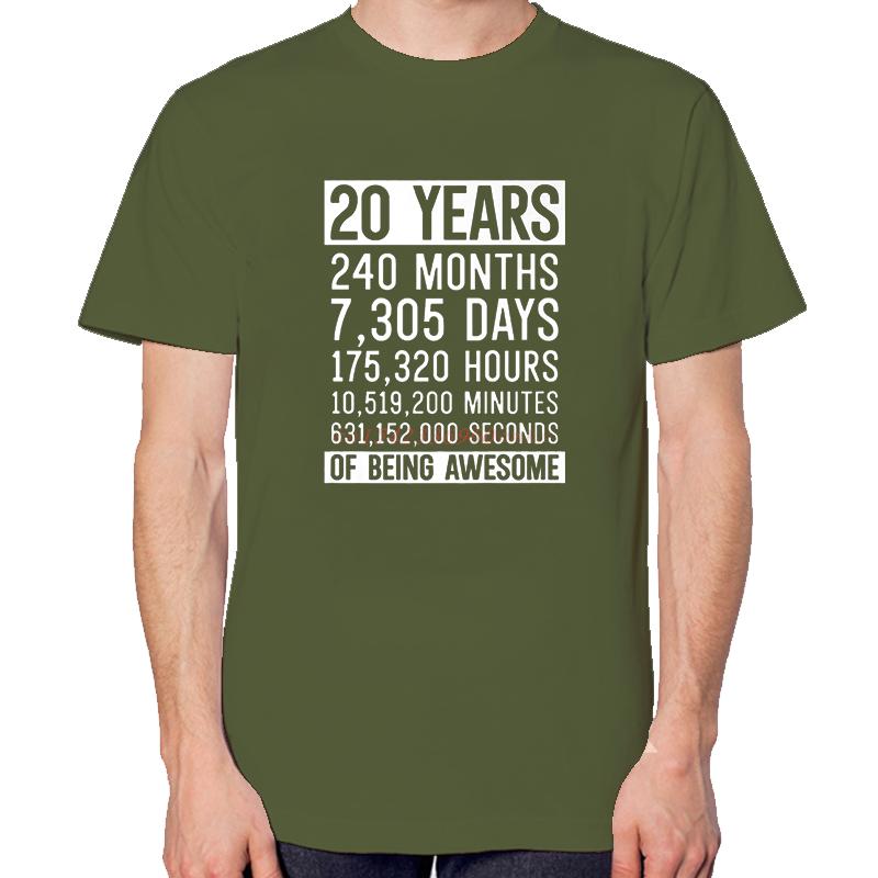 Unisex 20th Birthday Graphic Tshirt Fashion Summer Cotton Print Top For Unisex And Unisex
