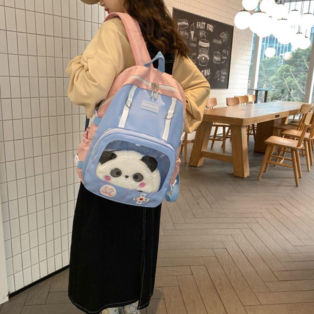 Transparent Students Backpack Multi Pocket Double Shoulder Bags Large Capacity School Bag  College