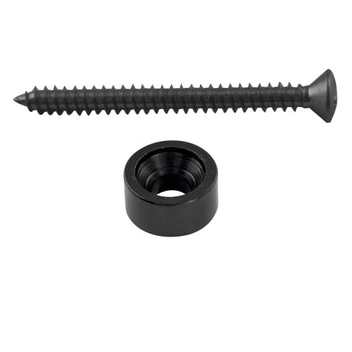 Musiclily Pro 12mm Steel Neck Joint Bushings and Screws for Electric Guitars and Basses, Black (Set of 4)