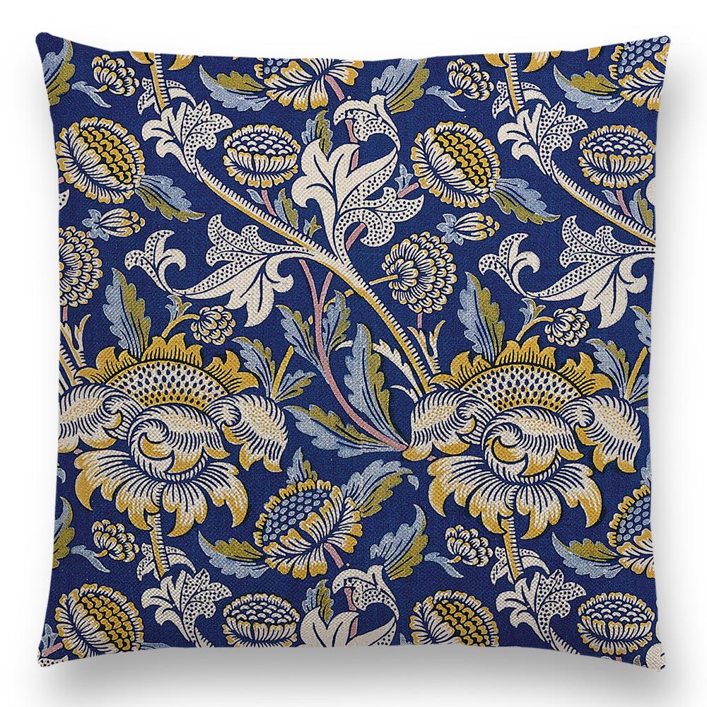 William Morris Thief Roter Kissenbezug, Leinen, Luxus-Überwurfkissen, Heimdekoration für Sofa, Wohnzimmer, Kissenbezug, 40 cm/45 cm/50 cm/60 cm