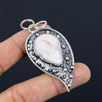 Natural Rhodochrosite Gemstone Pendant 925 Sterling Silver Jewelry For Girls