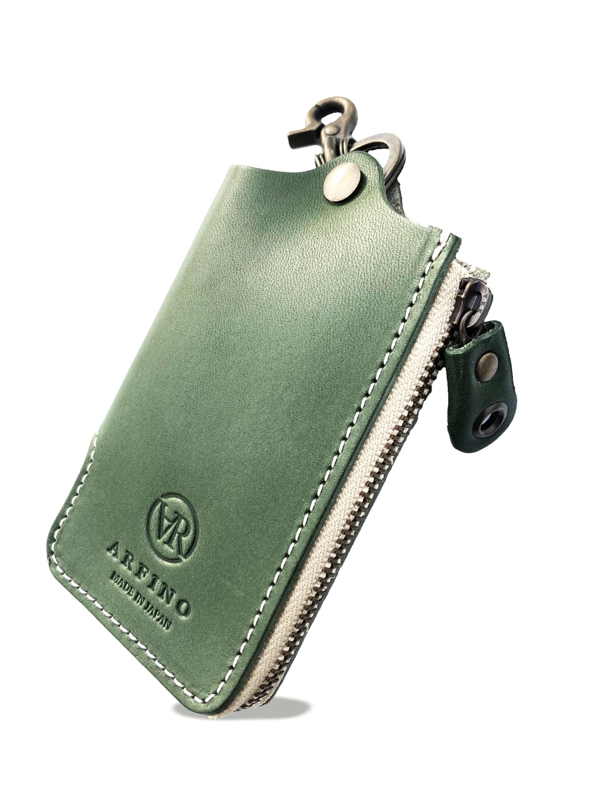 

Key Genuine Tochigi Made in Smart Key Card Made in Gift Box Included [ARFINO] Case, Leather, Leather, Japan, Compatible, Holder, Men s, Women s, зелений