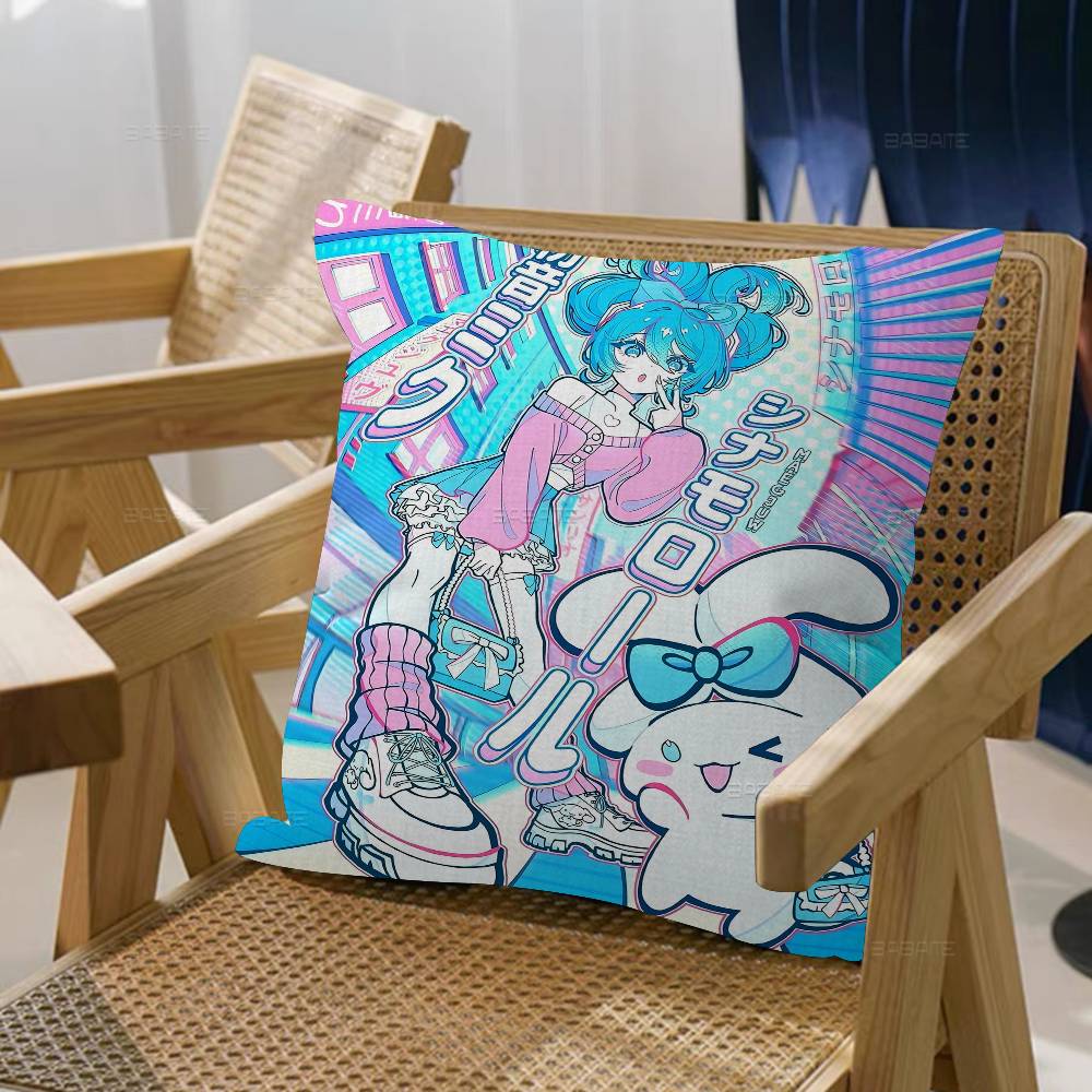 H-Hatsunes Role Anime M-Miku Pillow Cover Sofa Cushion Cover Home Room Decoration Children Gift