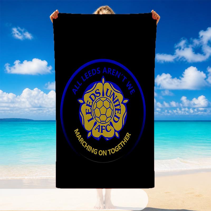 Quick Dry Beach Towel Leeds United Pattern, Lightweight Absorbent Towel for Pool Beach Vacation Use