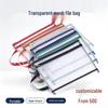 Retro A4 Transparent Mesh Double-Layer Handbag with Zipper - Perfect for Student Books, Office Storage, or Files.