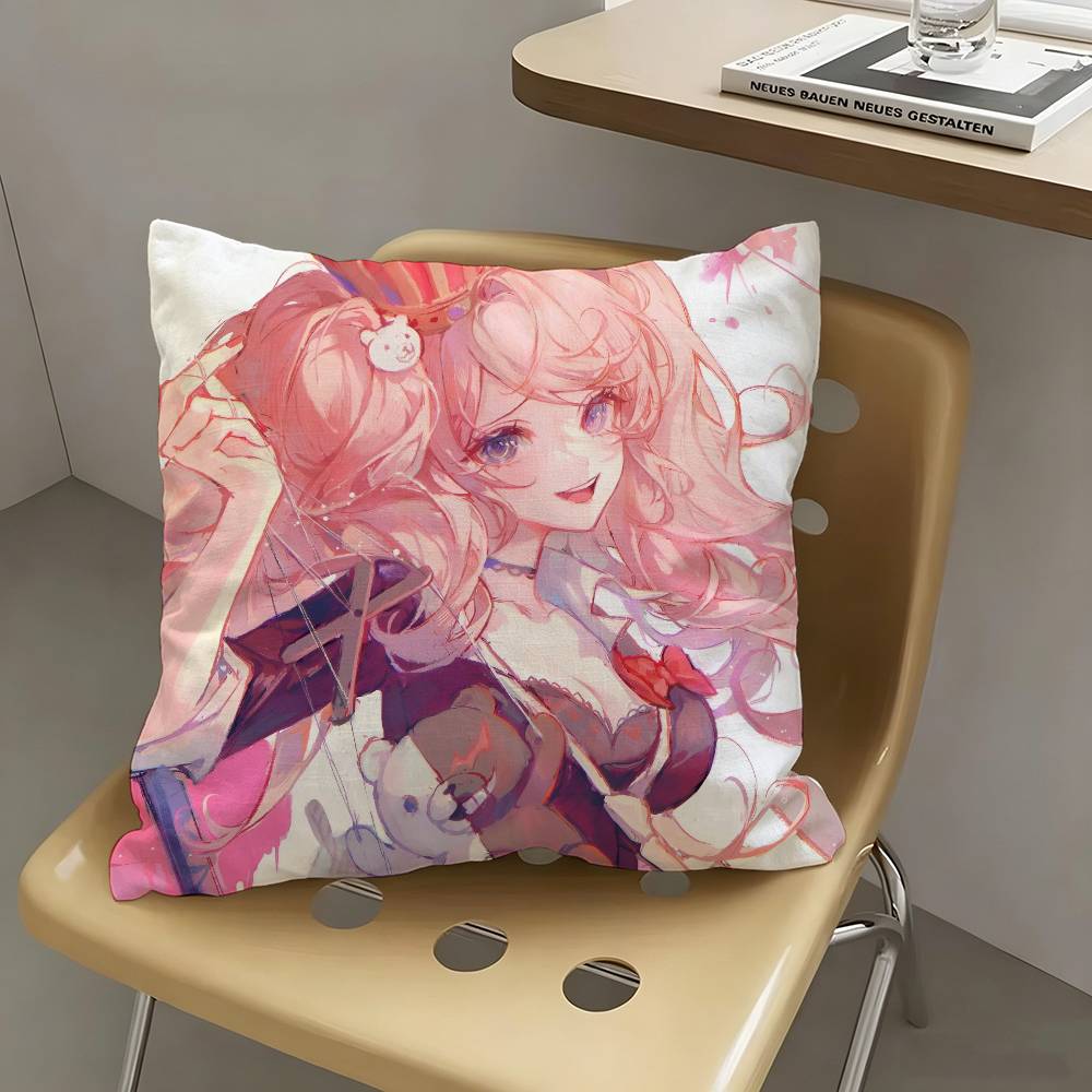 1pc Cartoon Junko Enoshima Pillow Case Fashion Square Pillowcase Bedroom Sofa Room Ins Decoration Leisure