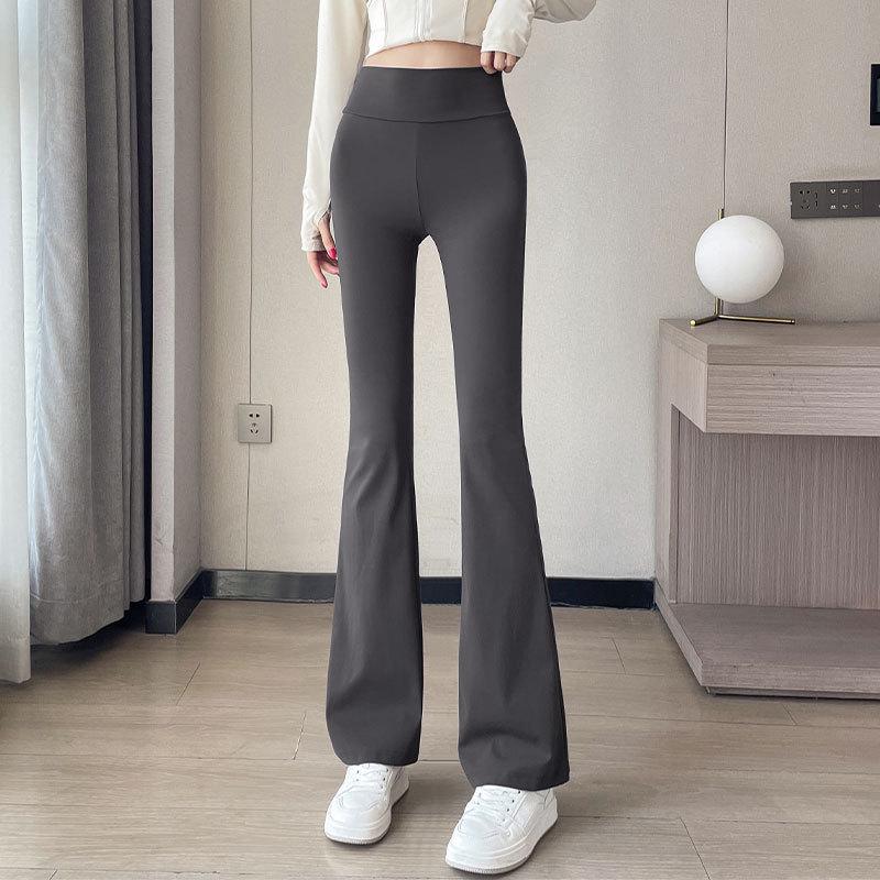 Damen Frühling/Herbst 2024 High-End Sport Fitness Yoga Set: Jacke & Schlankmachende Micro-Flare-Hose