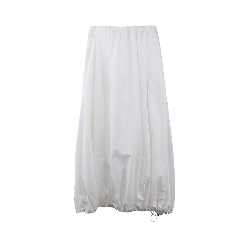 

Простая юбка Flower Bud, высокая талия, тонкая, универсальная юбка средней длины S белый