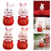 Chinesische Harzstatuen Figur Skulptur, Tischplatten-Schreibtischdekoration Auto Armaturenbrett Wackelkopf Hase