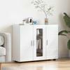 High Gloss White Wooden Cabinet 88.5 X 30.5 X 73 Cm Particleboard