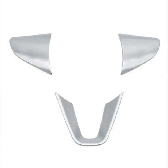 Silver Inner Steering Wheel Decorative Cover Trim For Honda Fit Jazz 2014-2019