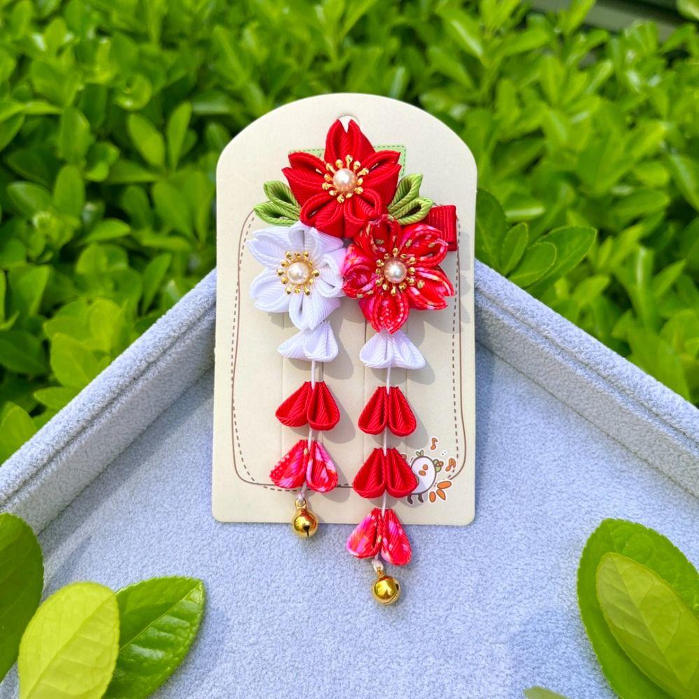 Hanfu Accessories Japanese Kimono Headwear Ancient Style Tassel Flower Hairpin  Hair Accessories