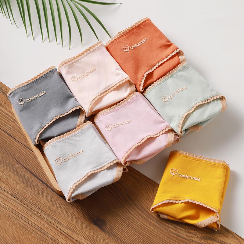 Lace Pure Cotton Honeycomb Antibacterial Women's Panties - Comfortable & Elastic