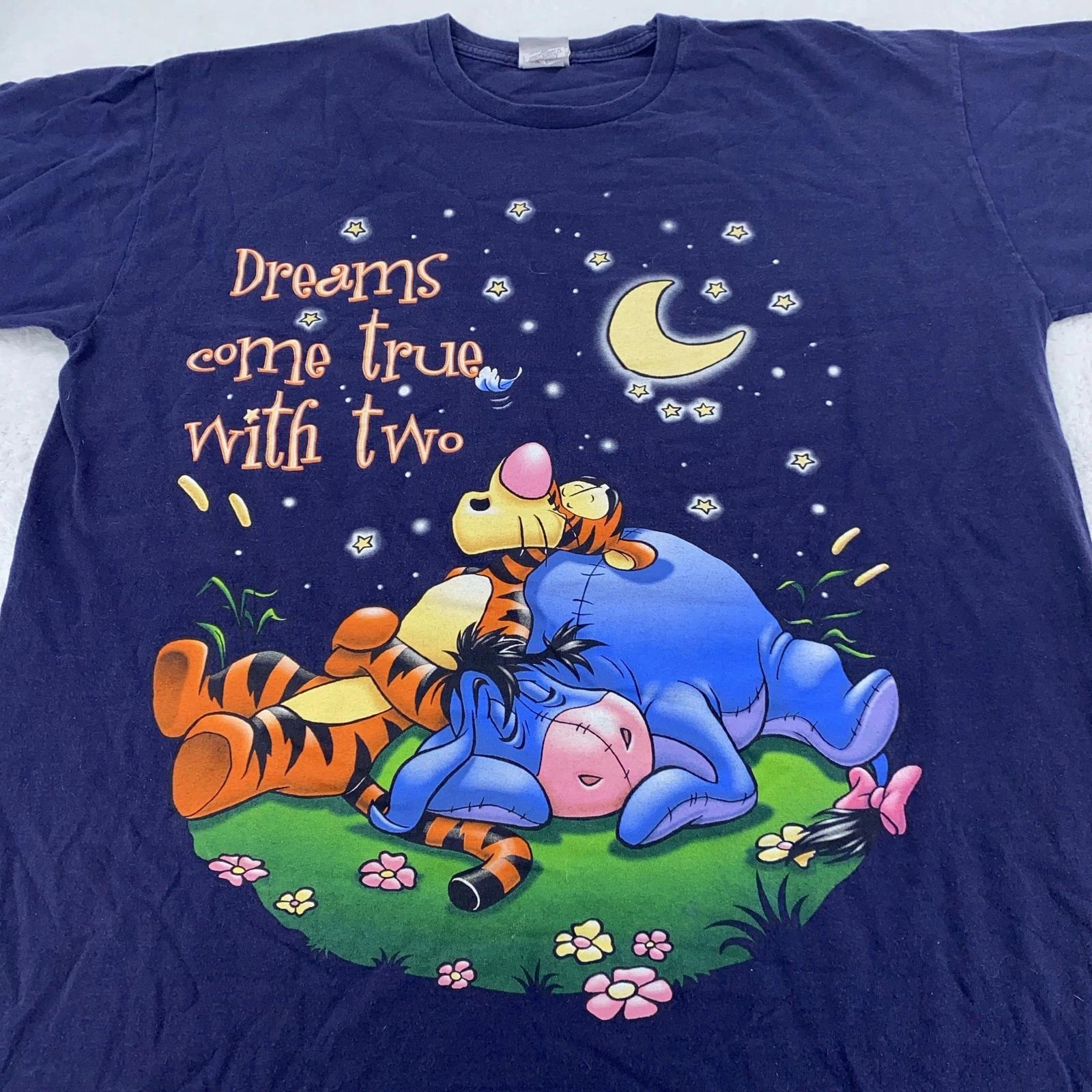 

Vintage Disney Tigger Eeyore Shirt Mens Large Blue Dreams Come True Graphic 90s S