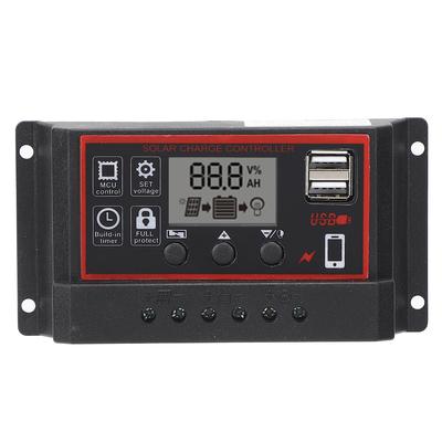 Controlador de carga solar LCD de 5 V/2,5 A con doble USB, PWM, regulador de panel celular, identificación automática